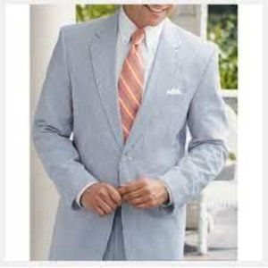 Jos. A. Bank Men's Blazer Slim Fit Seersucker Sport Coat Jacket Size 40 R